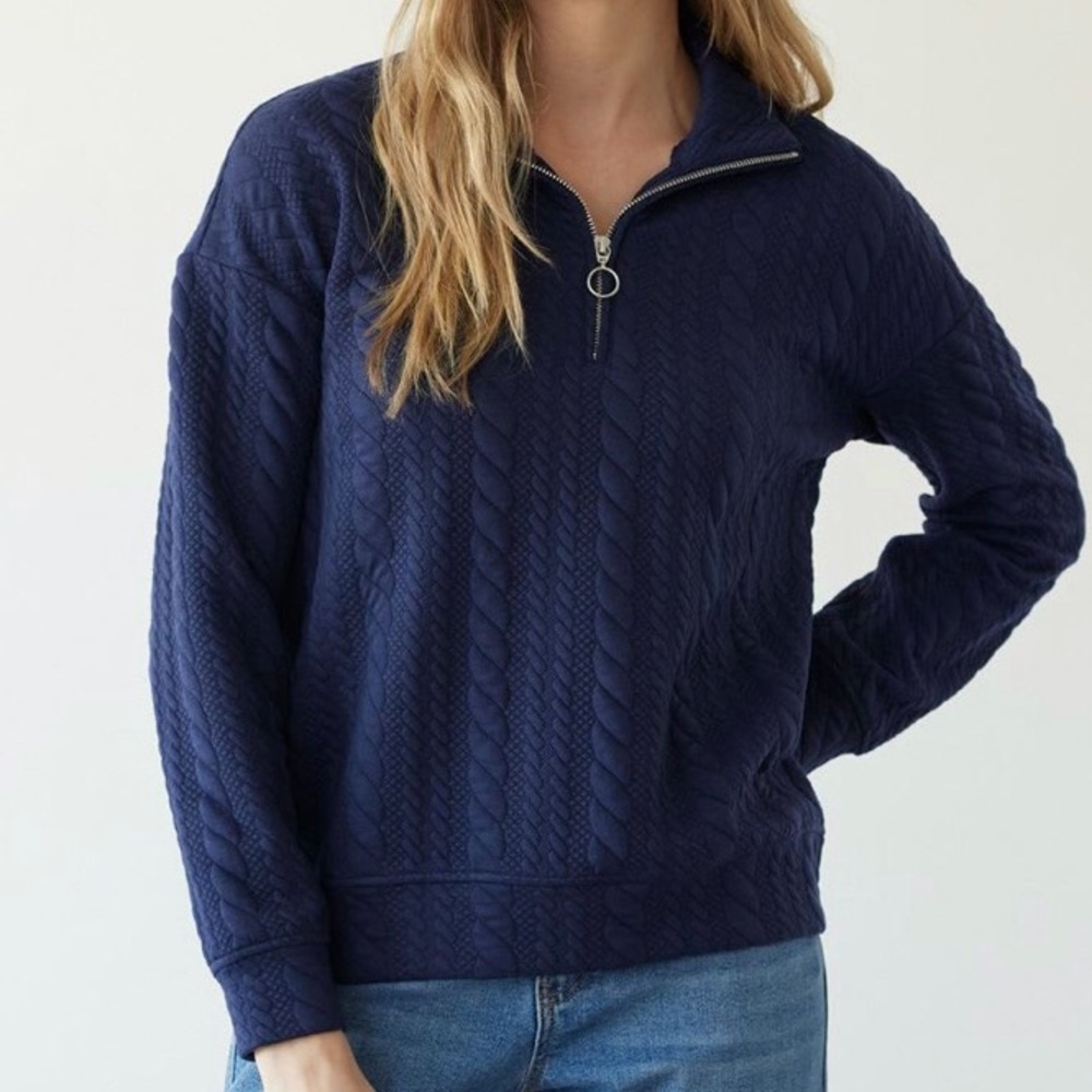 Navy zip sweater Reitman’s NWT